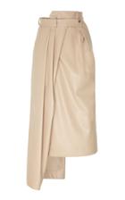 A.w.a.k.e. Mode Asymmetric Leather Midi Skirt