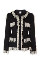 Huishan Zhang Cecile Pearl-fringed Tweed Jacket
