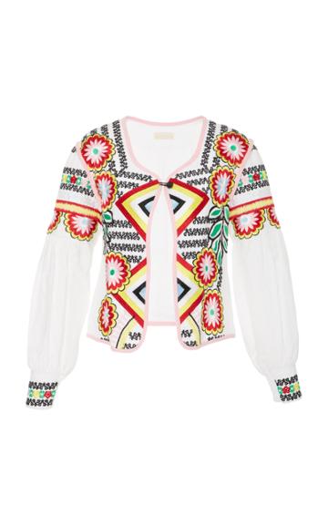 Sarah J Curtis Embroidered Gem Jacket