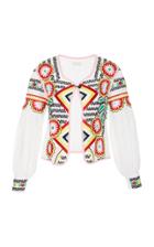 Sarah J Curtis Embroidered Gem Jacket