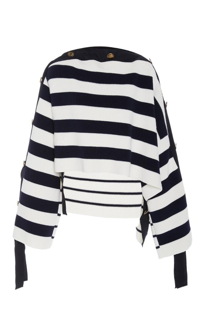 Monse Grosgrain Mariniere Cotton Pullover