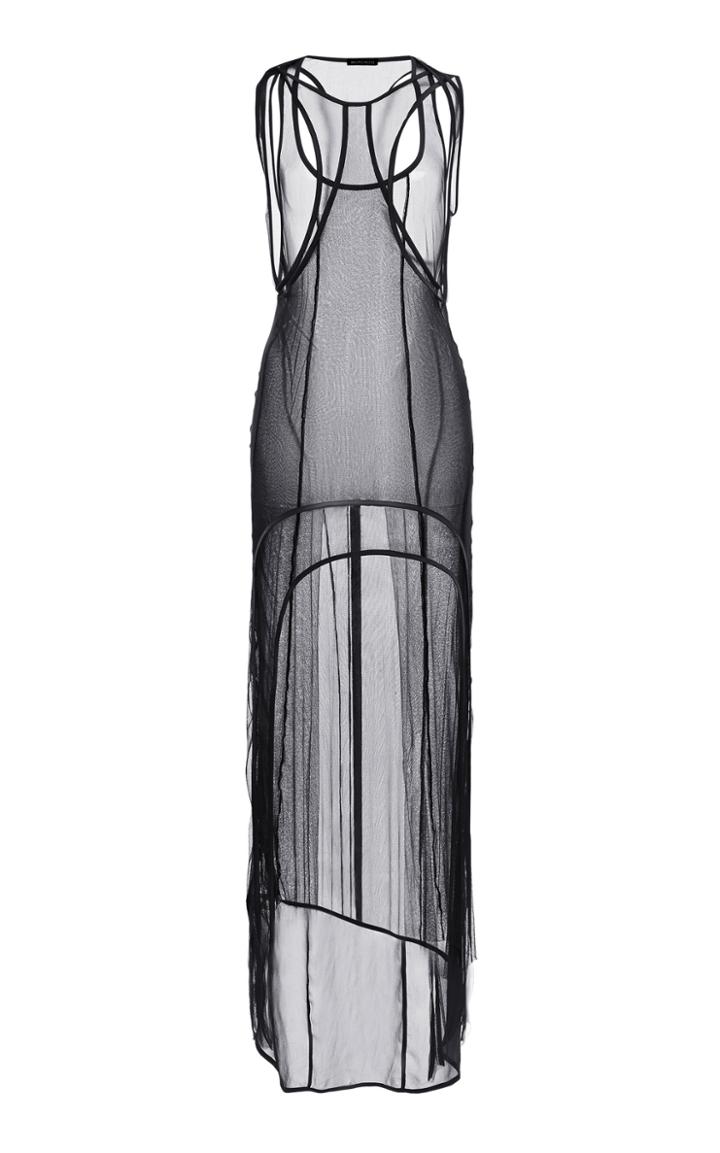 Moda Operandi Ann Demeulemeester Satin-trimmed Asymmetric Maxi Dress Size: 36