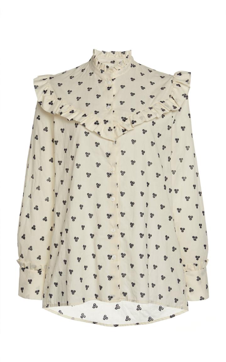 Moda Operandi Matin Long Sleeve Ruffle Detail Shirt