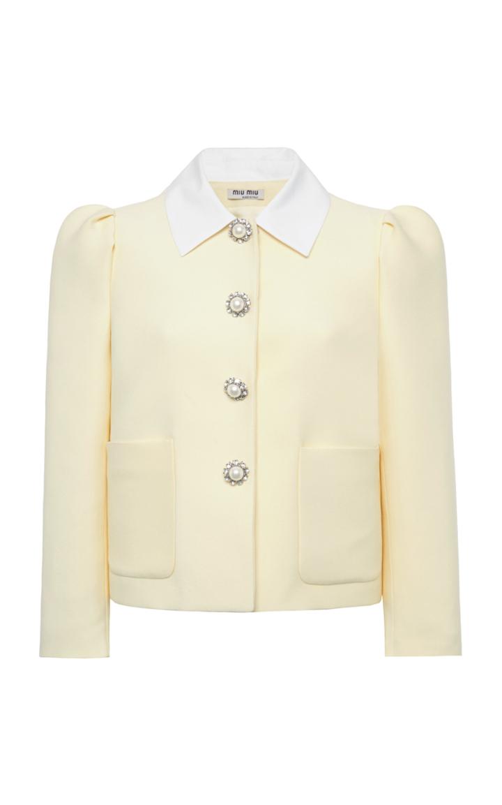 Miu Miu Embellished Cady Cropped Jacket