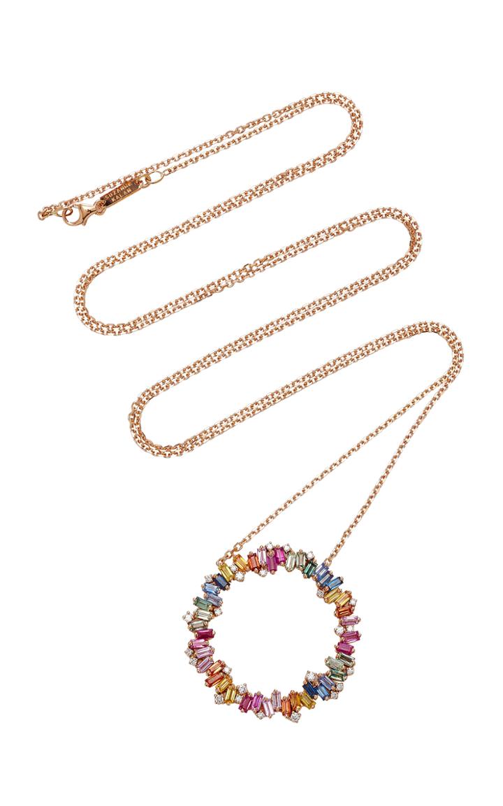 Suzanne Kalan Rainbow Fireworks Halo Pendant Necklace