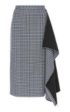 Tibi Asymmetrical Gingham Skirt