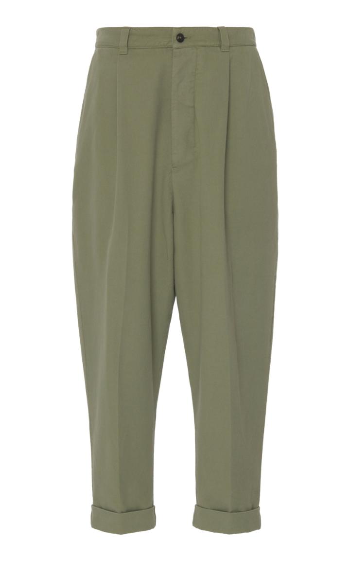 Ami Oversized Cropped Cotton-blend Pants