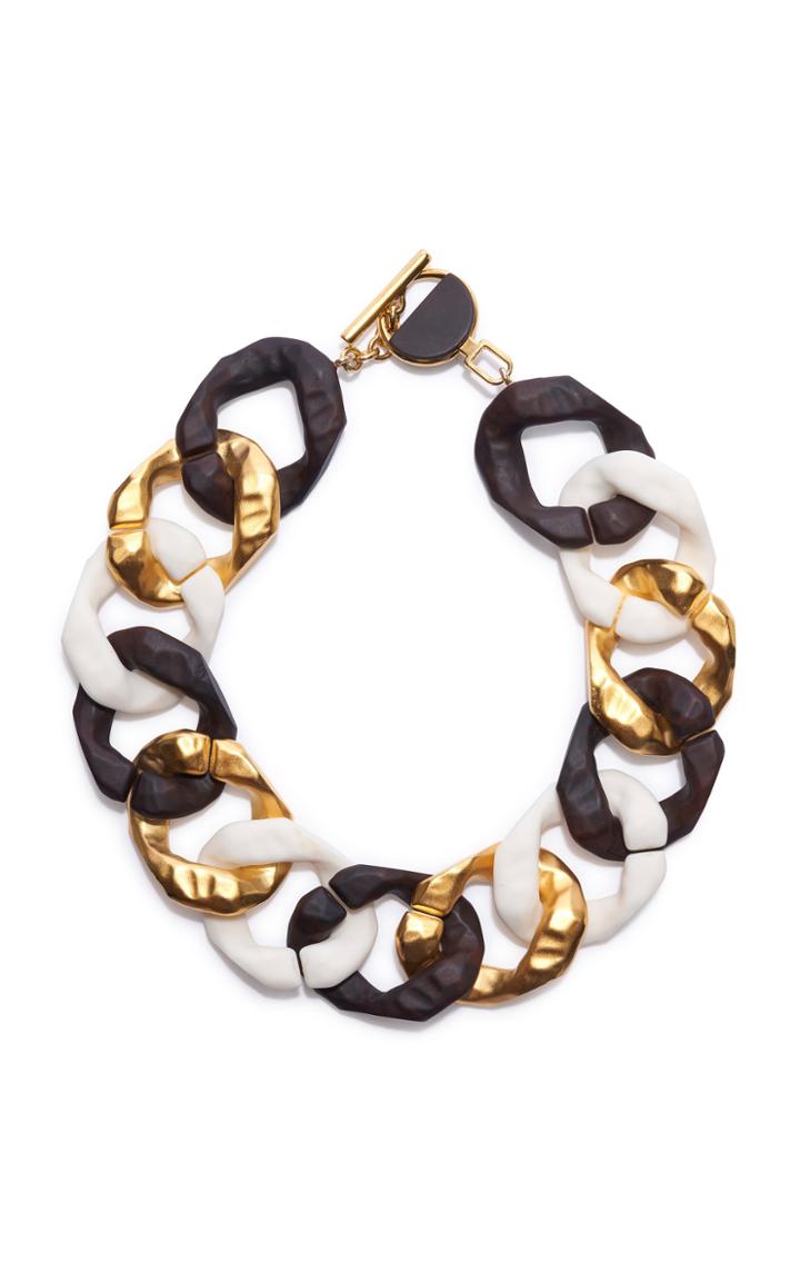 Moda Operandi Carolina Herrera Mixed Media Wide Chain Necklace