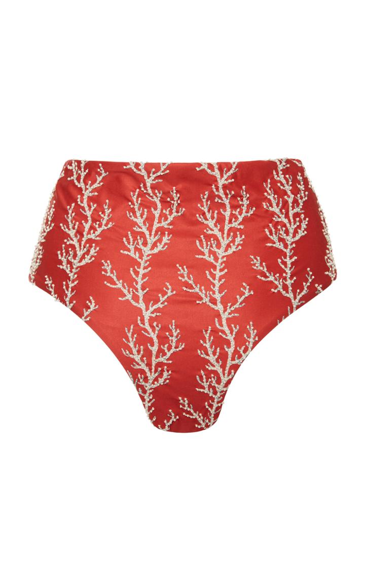 Moda Operandi Agua By Agua Bendita Alicia Arrecife Embroidered Bikini Bottom