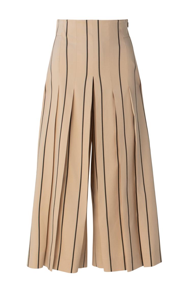 Moda Operandi Akris Pleated Striped Gabardine Skort