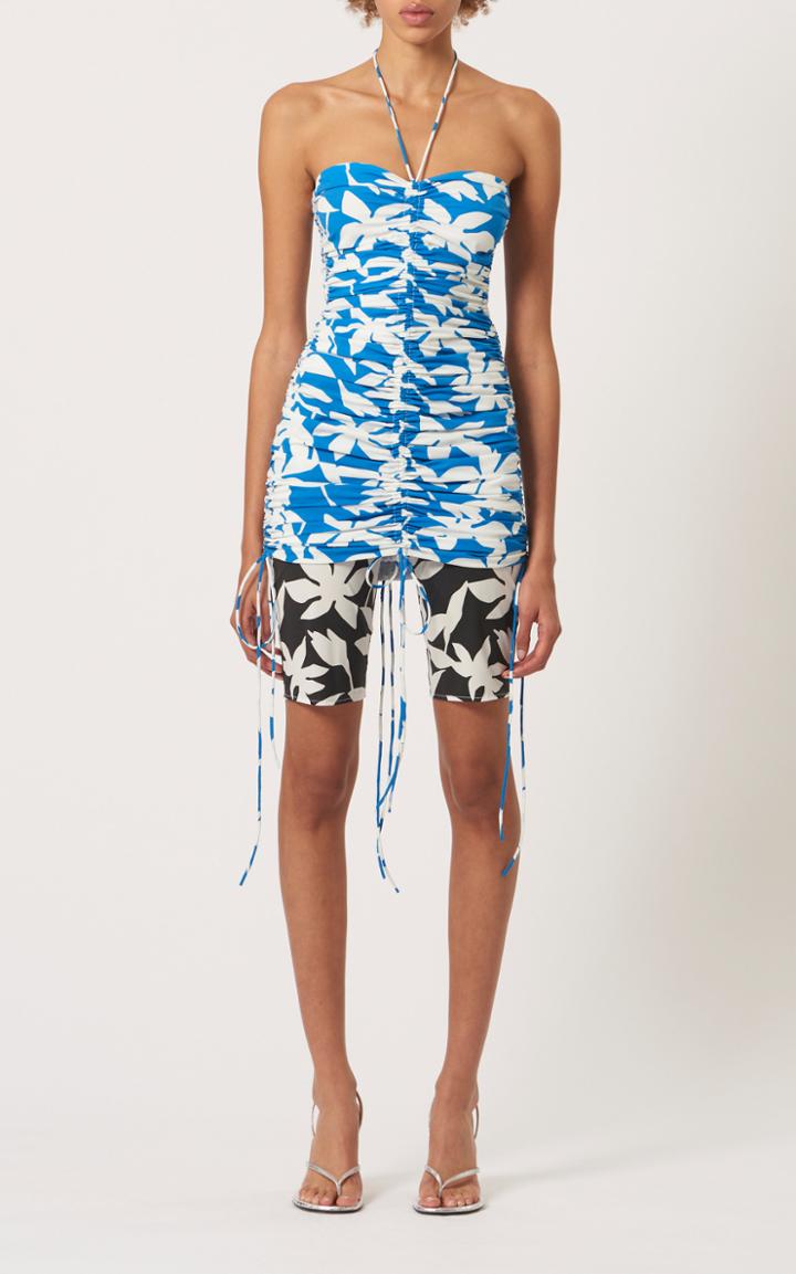 Moda Operandi David Koma Floral-printed Ruched Jersey Dress