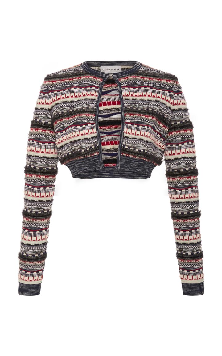 Carven Cropped Cotton-blend Cardigan