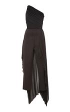 Solace London Winne Pleated Wrap-effect Skirt-overlay Jumpsuit