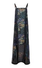 Anna Sui Gathering Geraniums Sequin High-low Dress