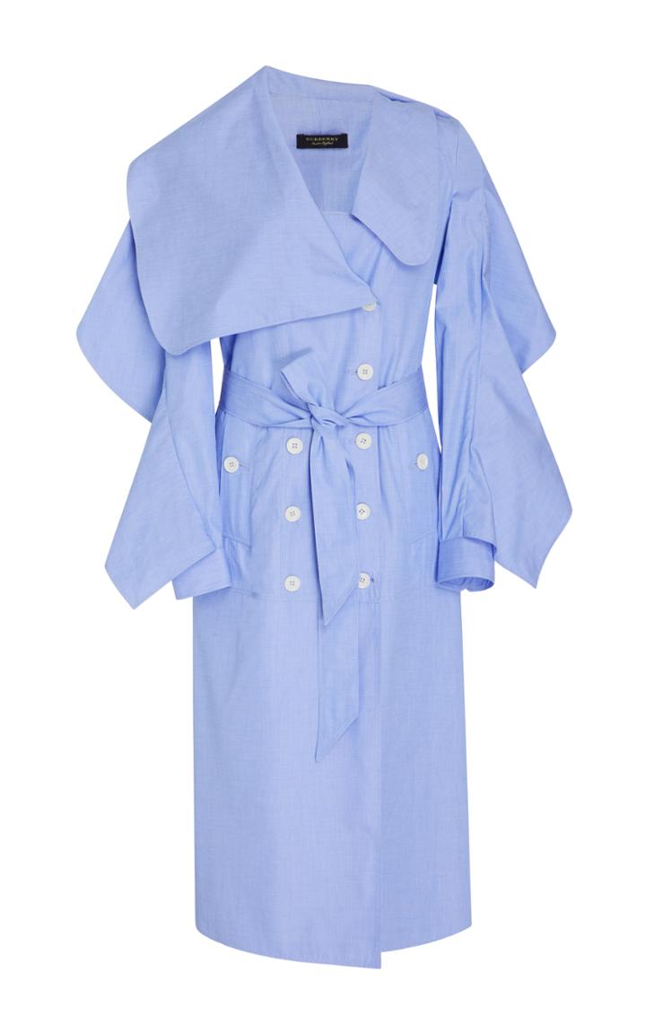 Burberry Cotton-chambray Draped Dress