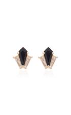 Doryn Wallach Dorothy Black Onyx Diamond Stud Earrings
