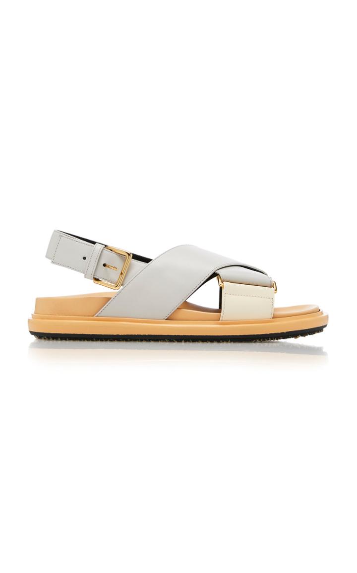 Marni Fussbett Two-tone Leather Slingback Sandals