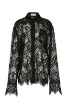 Matriel Oversized Black Lace Button Down Shirt