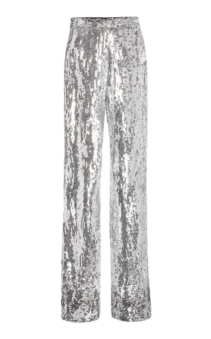 Moda Operandi Oscar De La Renta High-rise Sequin Straight-leg Pants