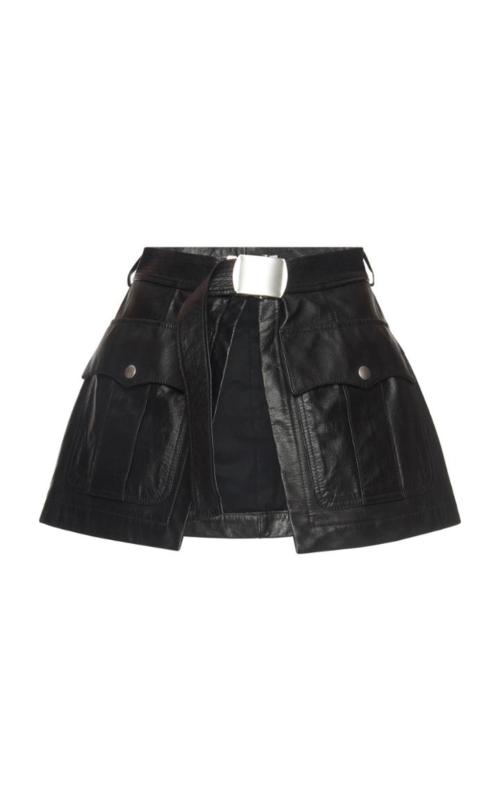 Philosophy Di Lorenzo Serafini Leather Open-front Skirt