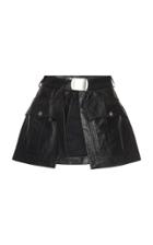 Philosophy Di Lorenzo Serafini Leather Open-front Skirt