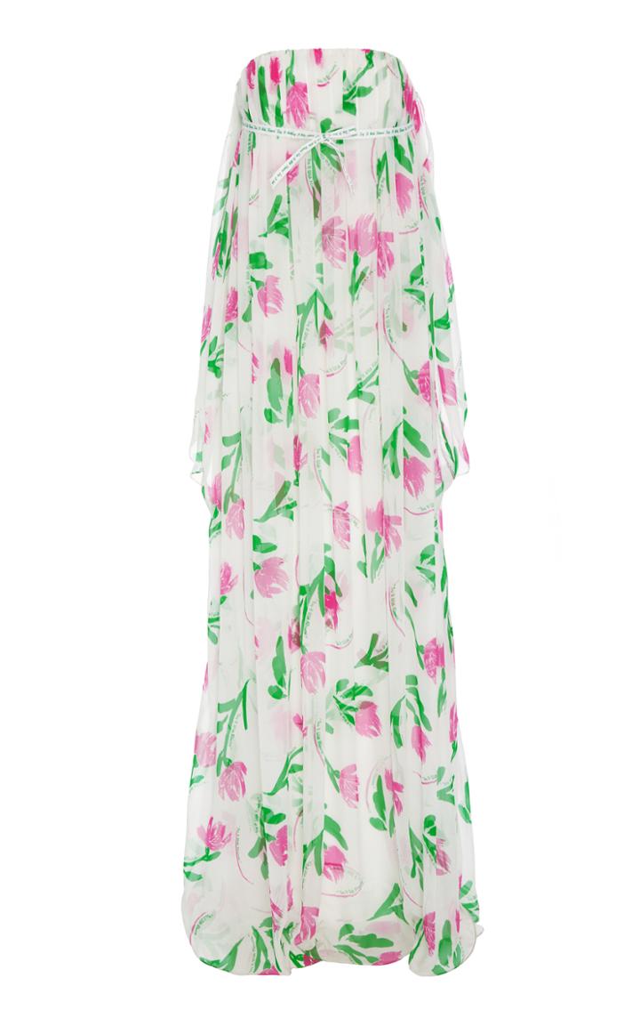 Rosie Assoulin Floral Strapless Empire Waist Gown