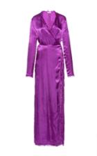 Attico Raquel Silk Robe Dress With Fringe Details