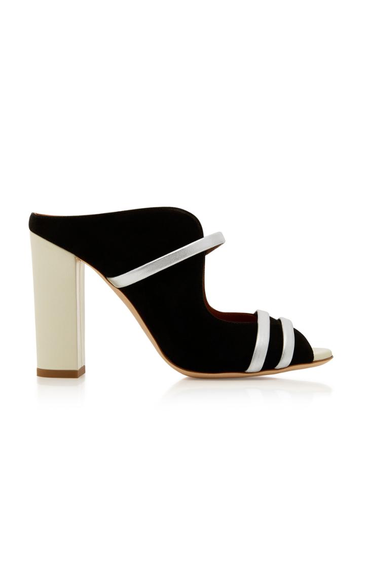 Malone Souliers Maureen Leather-trimmed Suede Sandals