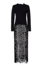 Rosetta Getty Spiral Long Sleeve Fringe Top