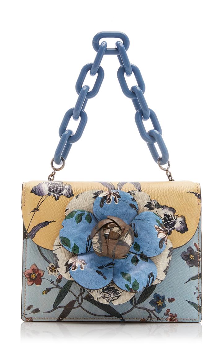 Moda Operandi Oscar De La Renta Mini Tro Printed Leather Top Handle Bag