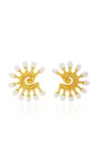Moda Operandi Lalaounis 22k Yellow Gold Shell Earrings