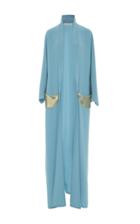 Sandra Mansour M'o Exclusive Moon Embroidered Crepe Caftan