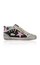 Golden Goose Mid-star Glitter-embellished Leather Wave Sneakers