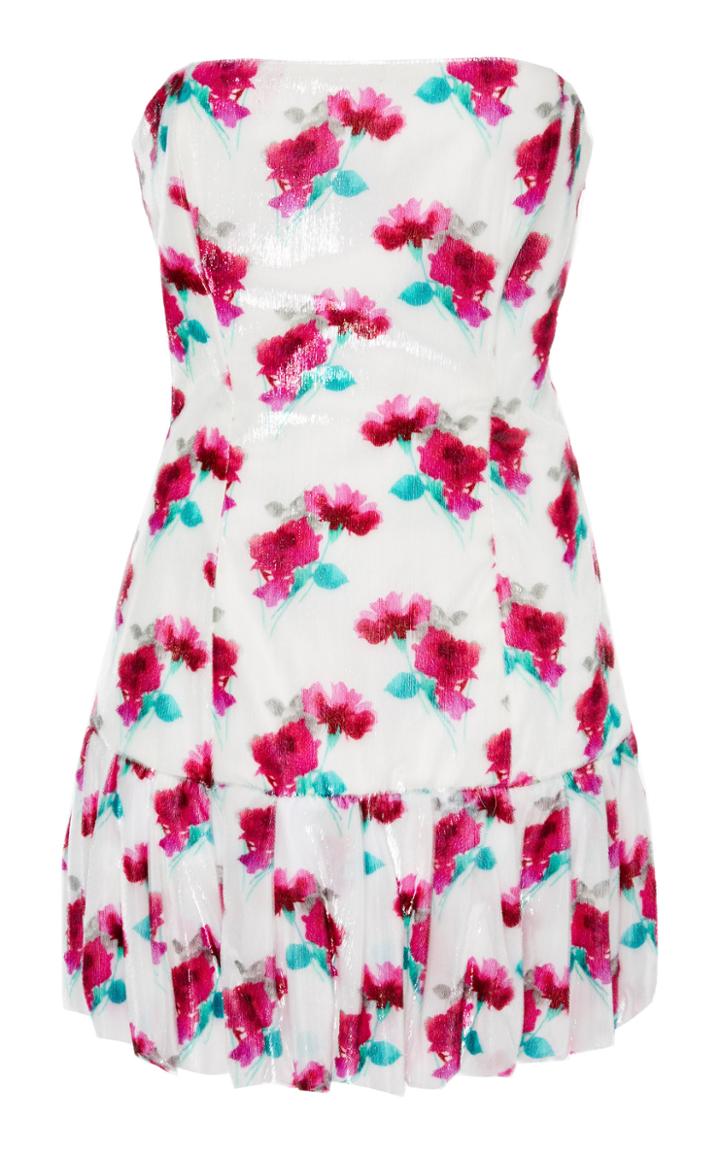 Attico Velvet Floral Mini Dress