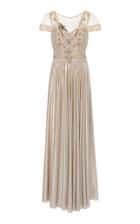 Marchesa Asymmetrical Embroidered Gown