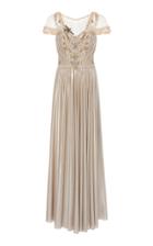 Marchesa Asymmetrical Embroidered Gown