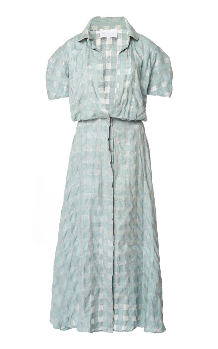 Leal Daccarett Malaquita Patterned Silk Shirt Dress