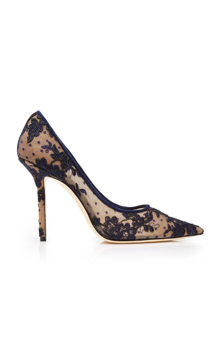Jimmy Choo Love Flocked Lace Pumps