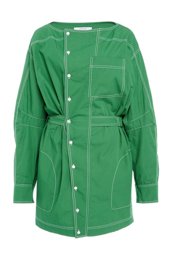 Derek Lam 10 Crosby Cotton Long Sleeve Shirtdress With Center Placket