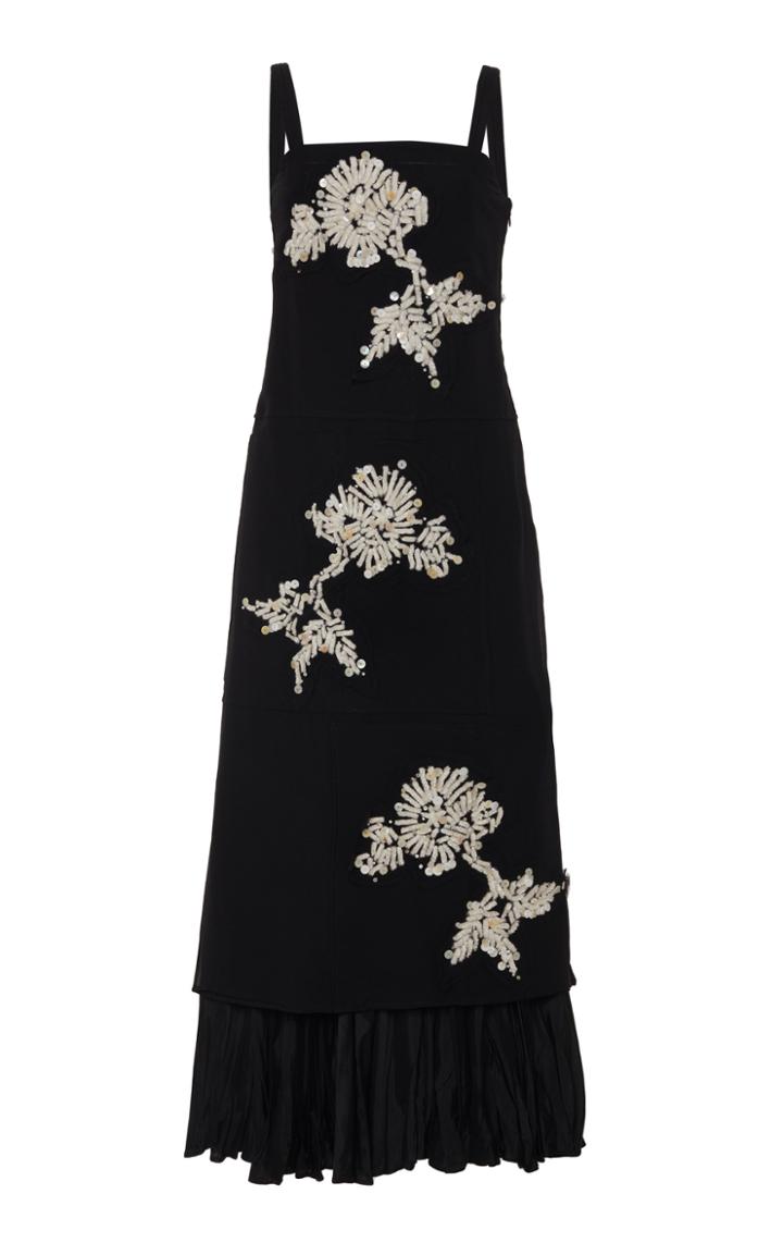 Moda Operandi Jil Sander Embroidered Silk-blend Dress