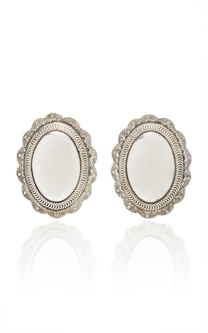Fallon One-of-a-kind Oval Reposse Earring