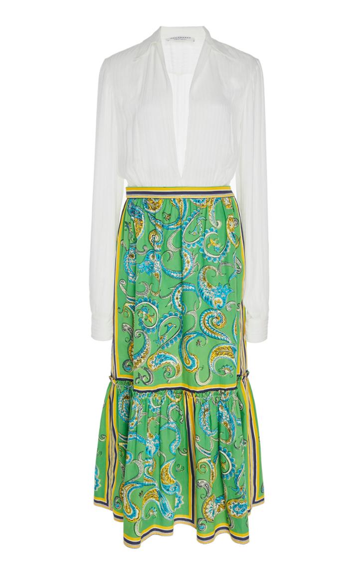 Philosophy Di Lorenzo Serafini Printed Poplin Bi-material Dress