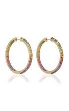 Robinson Pelham Rainbow Disco 14k Gold Multi-stone Hoop Earrings