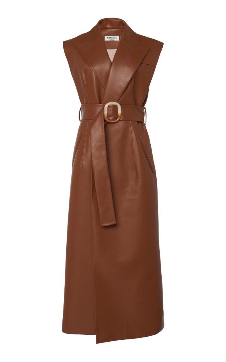Matriel Tailored Faux Leather Vest