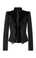 Zuhair Murad Embellished Embroidered Velvet And Crepe Blazer