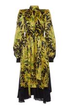 Balenciaga Layered Silk Jacquard Tie-neck Midi Dress