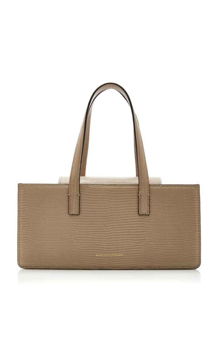 Moda Operandi Marge Sherwood Square Baguette Croc-effect Top Handle Bag