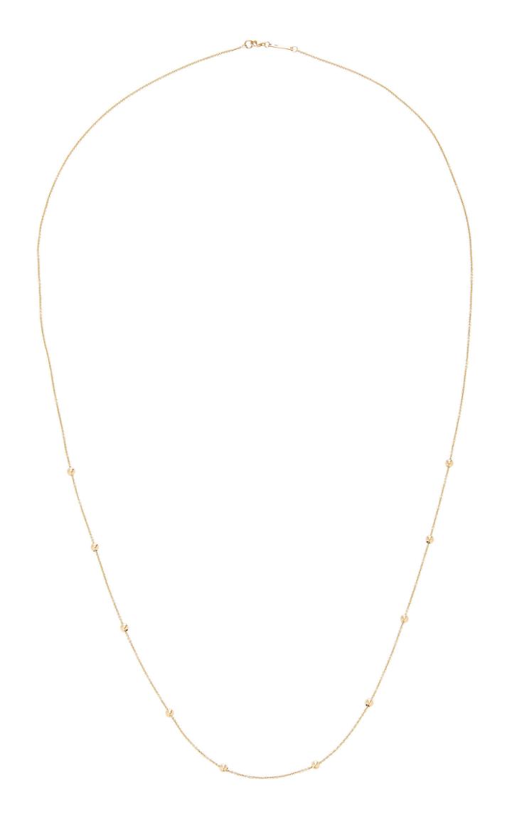 Zoe Chicco 14k Gold Long Chain Necklace With Sliding Beads
