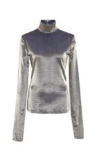Sally Lapointe Shimmer Stretch Lame Ski Top