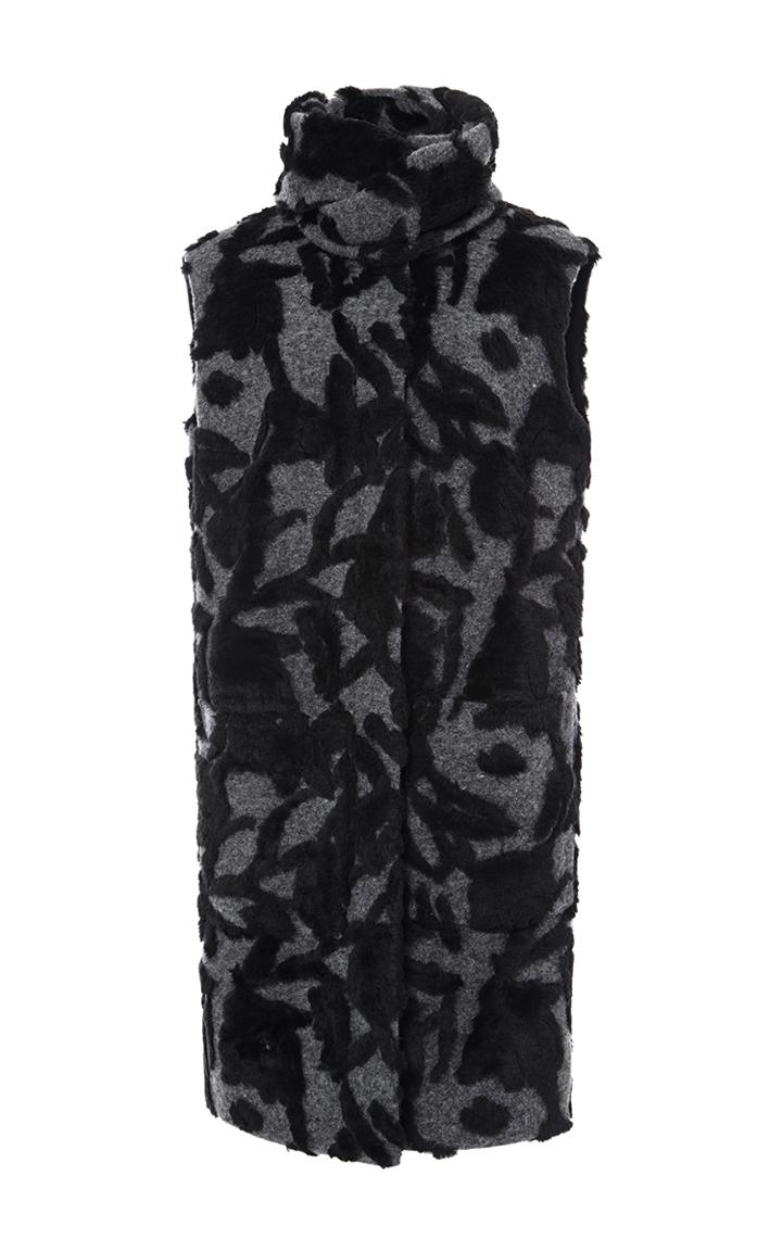 Thakoon Addition Floral Wool Jacquard Scarf Tie Vest
